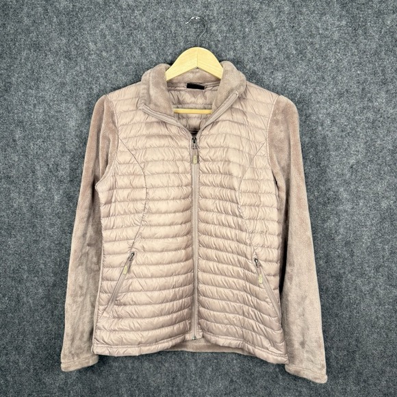 32 Degrees Heat Jacket Womens M Taupe Beige Fleece Lined Puffer Zip - Picture 1 of 9